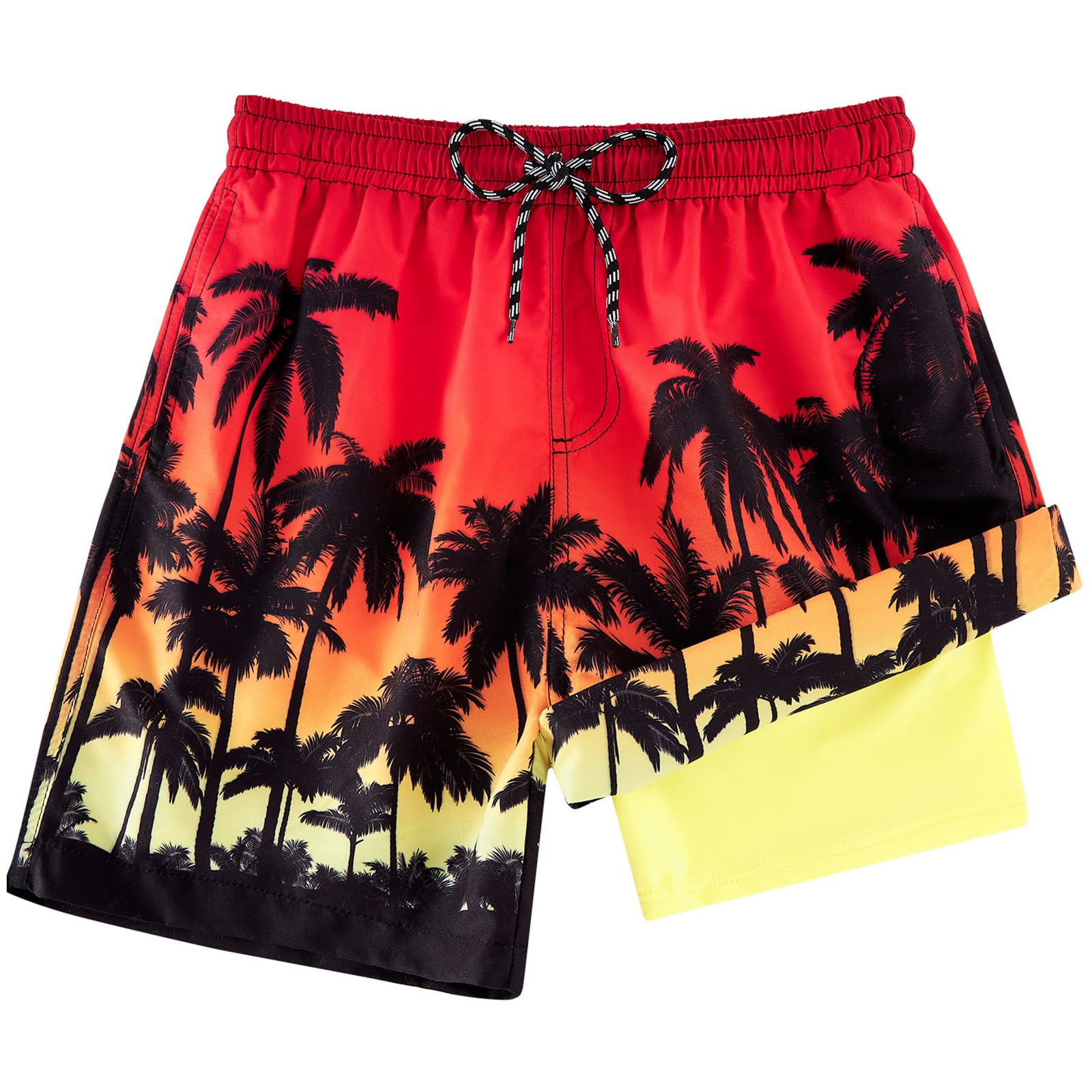 Kids4ever Boys Swim Trunks Quick Dry Compression Lining Boxer Anti Chafing Beach
