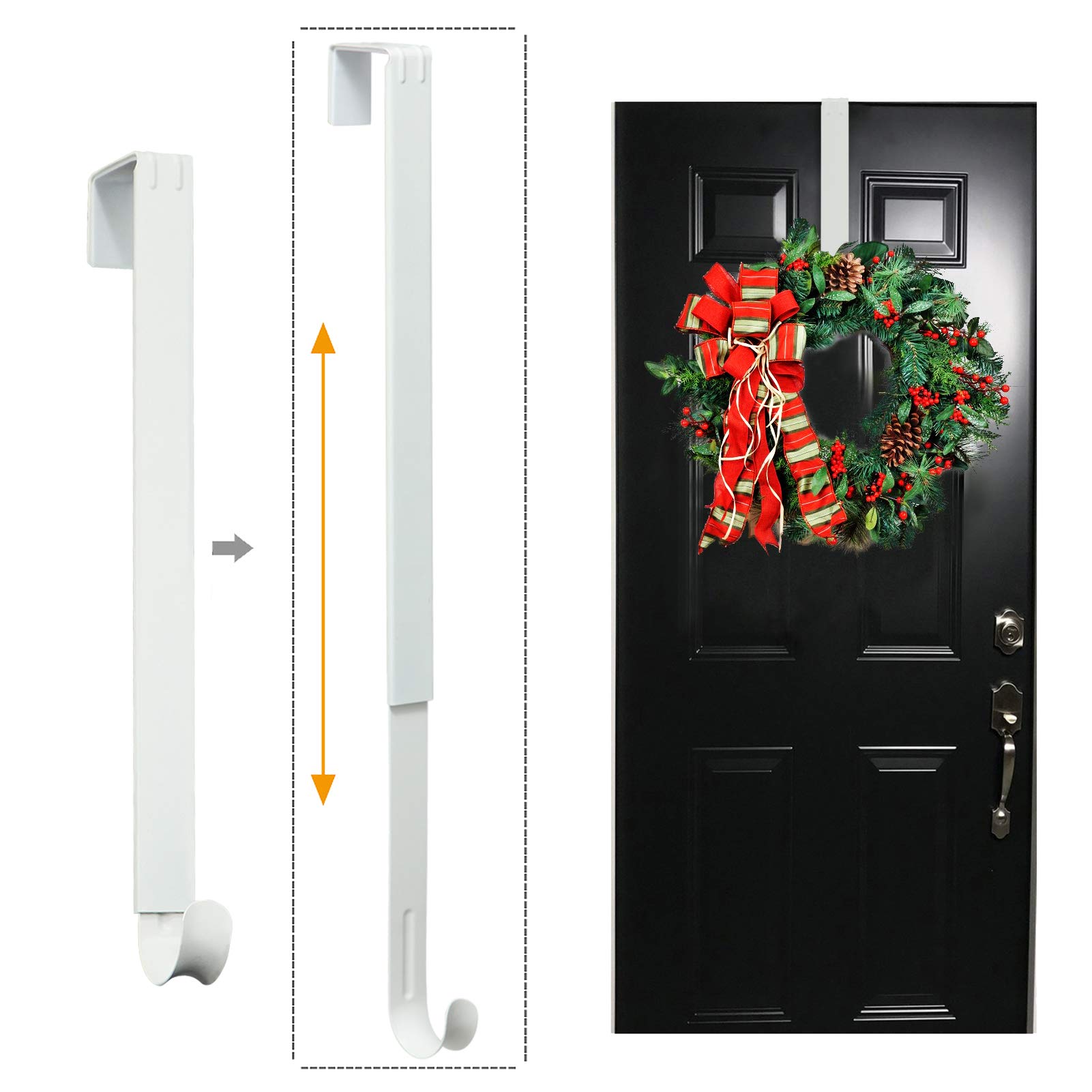 LBSUN Wreath Hanger, Adjustable Over the Door Wreath Hanger | Wreath Holder from
