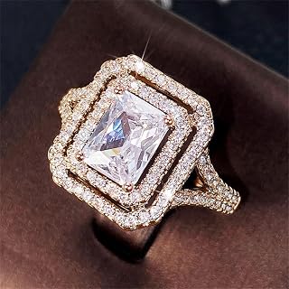Gorgeous Geometric Zirconia Rings for Women Luxury Wedding Band Accessory Jewelry