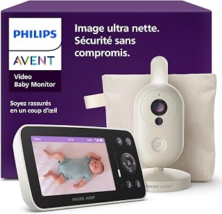 Philips AVENT Video Baby Monitor with HD Camera - Secure Surveillance Without Wi‑FI, 4.5 Inch Screen Ultra Clear Image, Infrared Night Vision, DEKRA Privacy, Long Battery Life, SCD871/26