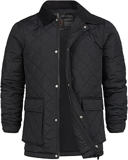 Indicode Herren INDrills Steppjacke mit Cordkragen und Rautensteppung