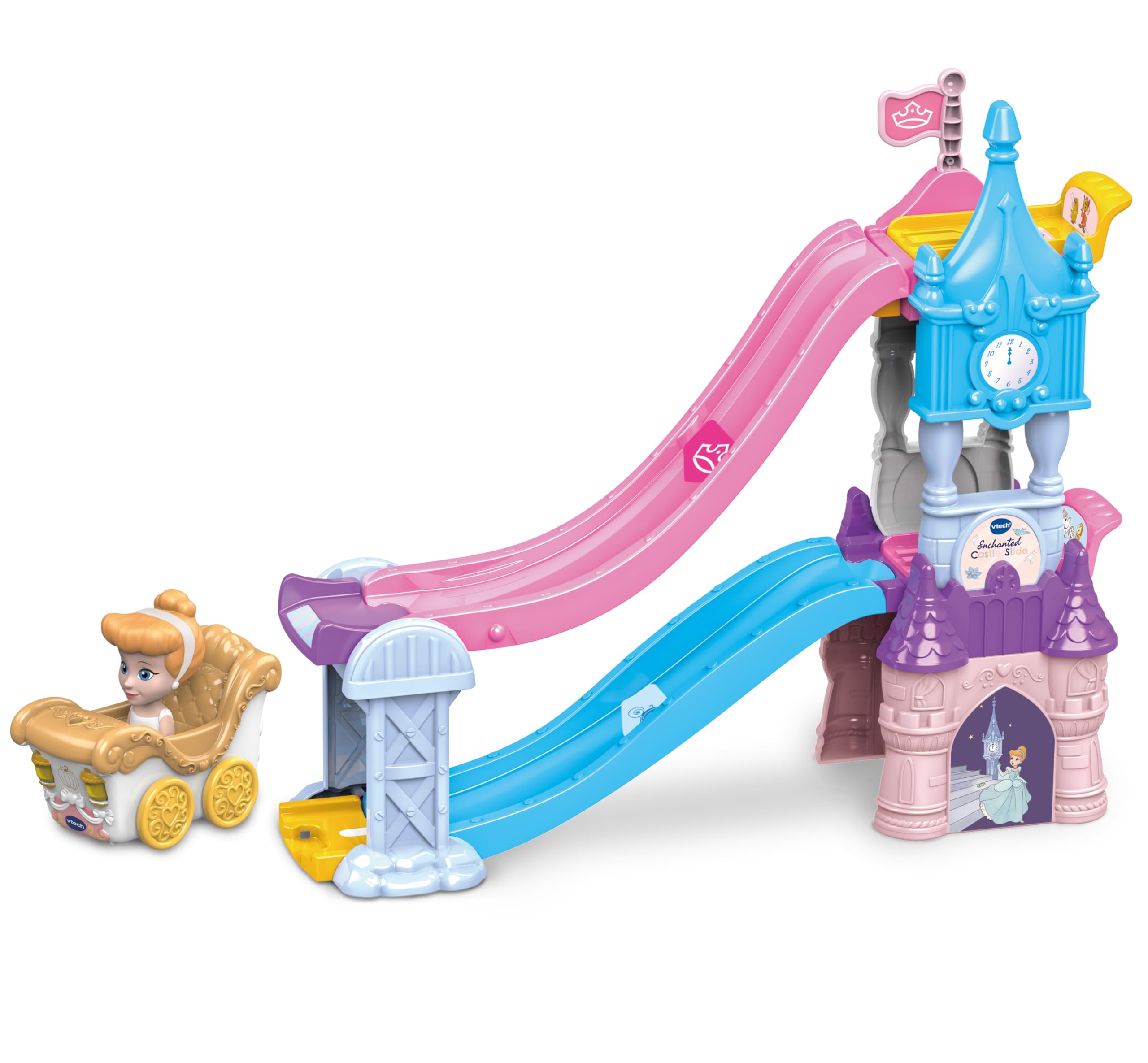 Vtech Toot-Toot Drivers Enchanted Castle Slide, English | Build 2 small towers o