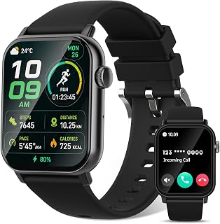 DIVOAZBVO Smart Watch for Men, 120+ Sports Modes Smartwatch with 1.83" HD Touchsreen, Sleep Monitor, IP67 Waterproof, Bluetooth Call & Music Control Fitness Watch for iPhone/Android (Black)