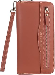 Andiker Women Handbags for Women, Soft PU Leather Purse with Removable Wrist Strap, Large Capacity, Ladies Wrist Wallets with Multiple Compartments Coin Pockets