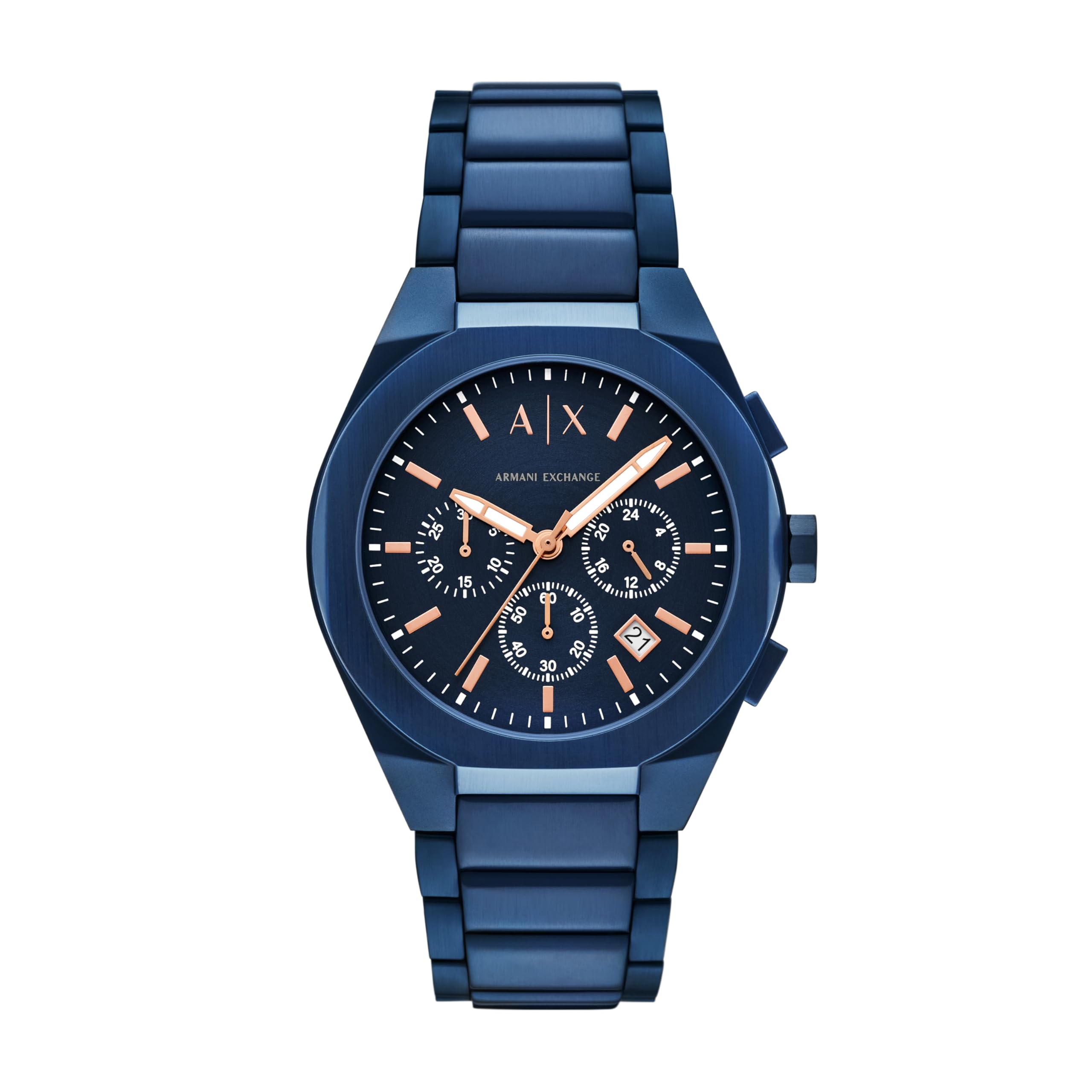 Armani Exchange Men's Stainless Steel Watch with Three Hands, case Size 46mm