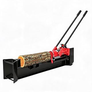 12 Ton Manual Log Splitter, Hydraulic Wood Splitter, Portable with Wheels | Heavy Duty Steel Frame, Dual Speed Hydraulic System, Long Handle Leverage, Portable Wheel Design, Firewood Preparation Tool