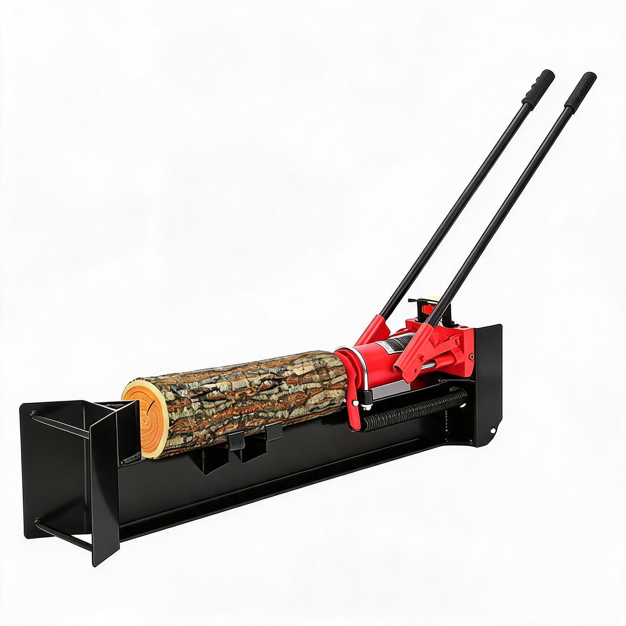 12 Ton Manual Log Splitter, Hydraulic Wood Splitter, Portable with Wheels | Heav