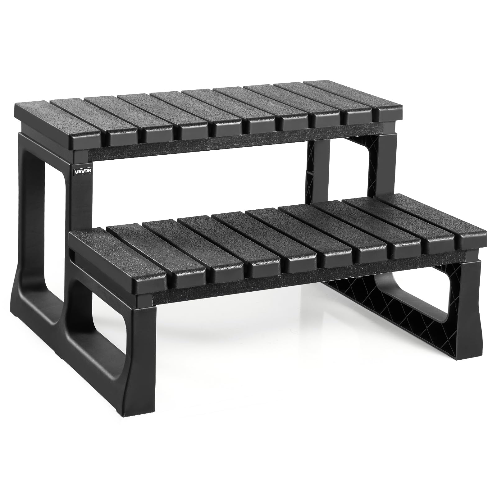 VEVOR Hot Tub Steps, 2-Step Spa Outdoor Stairs, Heavy Duty 23.6 inch Wide PP Abo