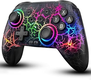 ZRZLMVP Switch Controller Wireless for Nintendo Switch/OLED/Lite/Switch 2 | 1000mAh Rechargeable Switch Pro Controllers with 9 Colors LED Light, Switch Control with Turbo,Vibration,6 Axis Gyro,Wake Up