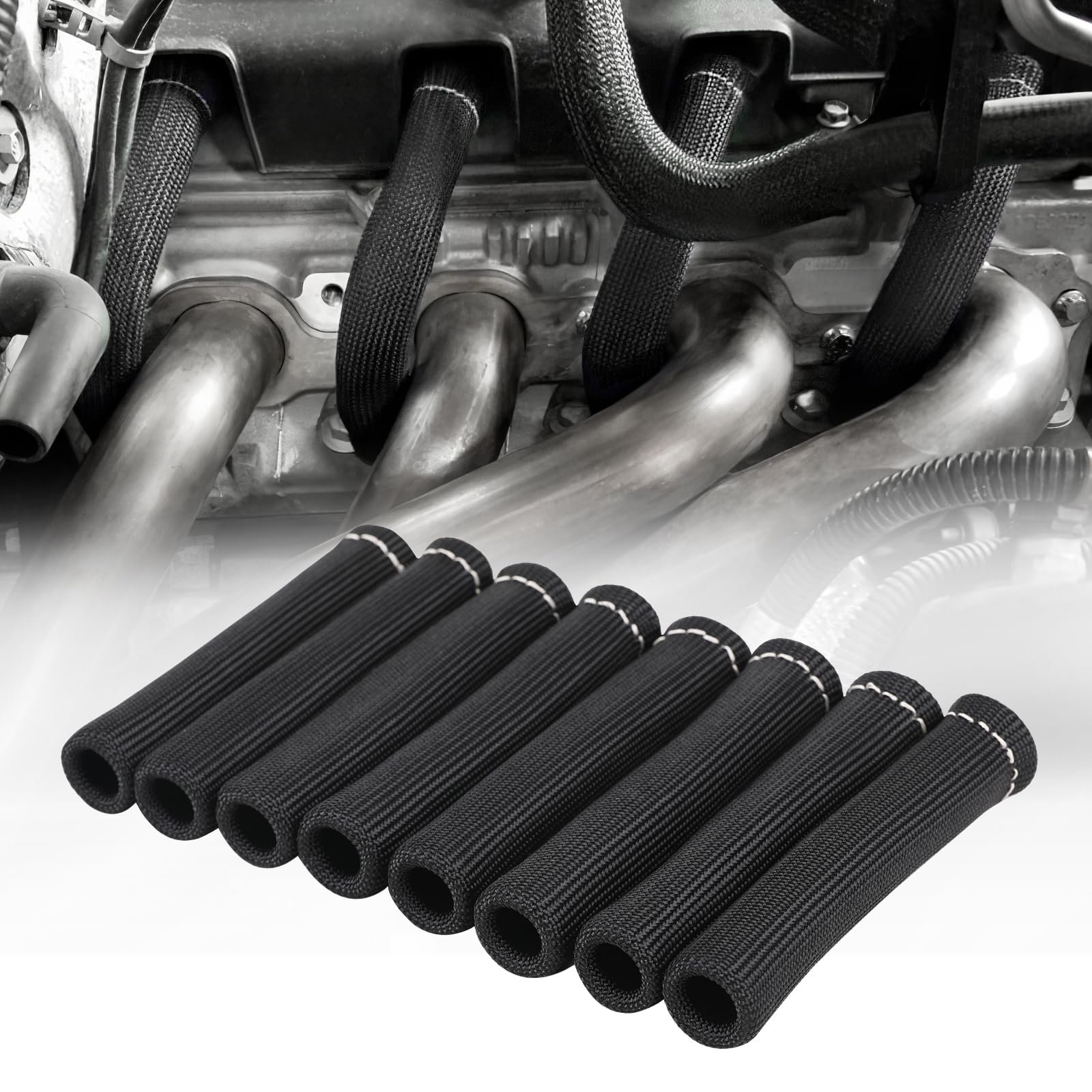 8PCS Spark Plug Wire Heat Shield Sleeve for SBC BBC 350 454 Spark Plug Boot | 25