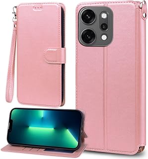OPPO Reno14 5G Case Flip Type Reno 14 5g Strap Case Reno145g SIM Free OPPO Reno 14 5g Compatible CPH2737 Cover OPPO Reno 14 Mobile Cover Lightweight Case with Strap Flip Compatible Cobeimisr CASE