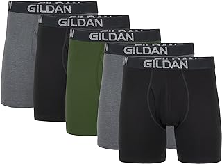 Gildan Pack of 5 Men's Stretch Cotton Boxer Shorts
