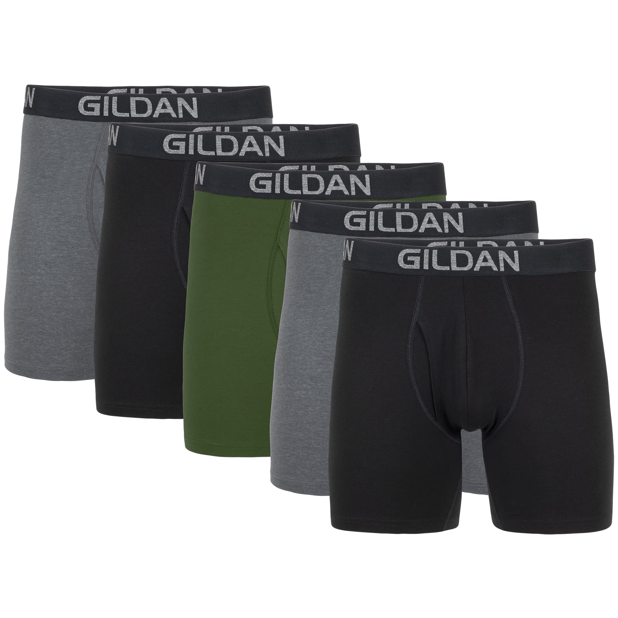 Gildan Pack of 5 Men's Stretch Cotton Boxer Shorts
