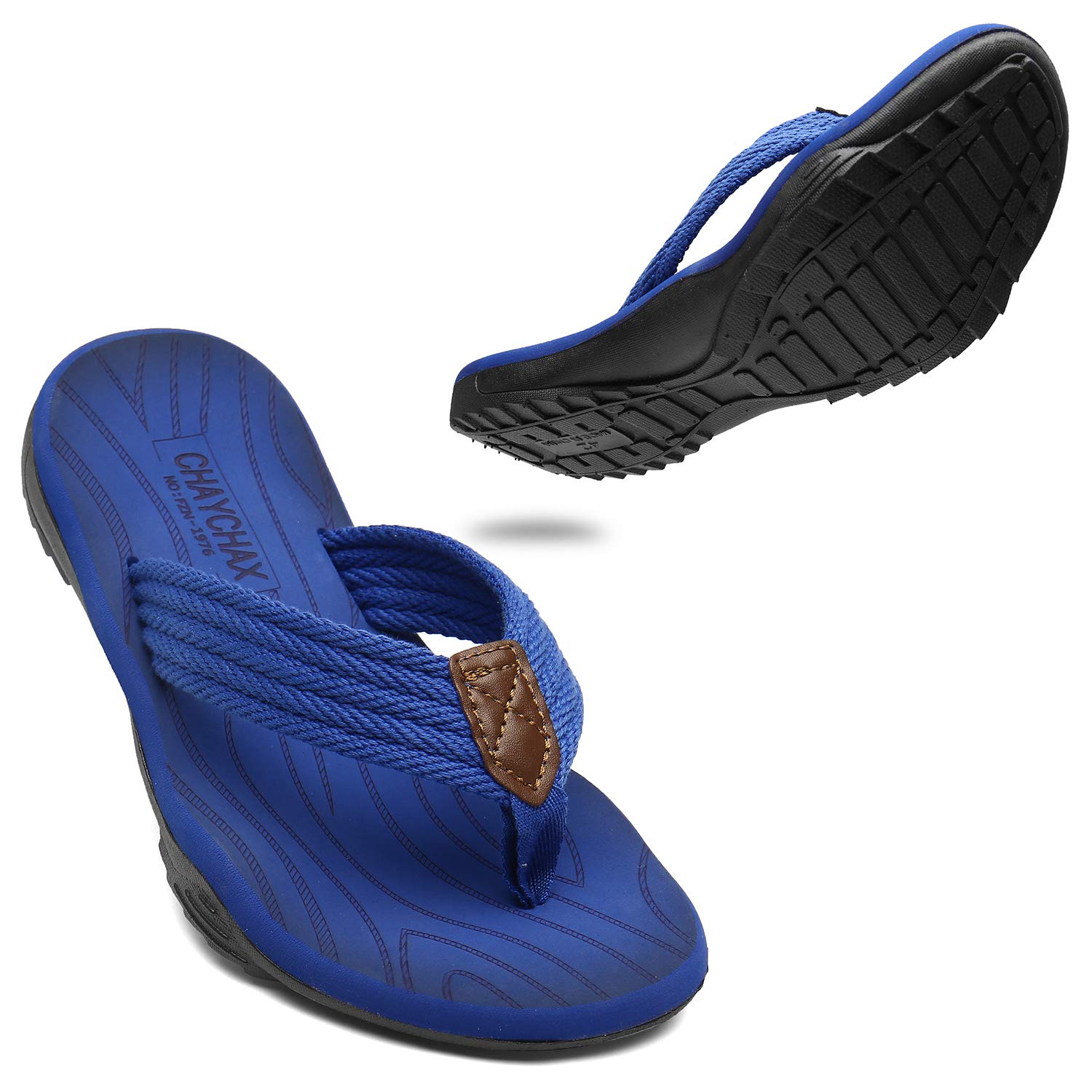ChayChax Men's Soft Sports Sandals Non-Slip Flip Flops Casual Beach and Pool Sho