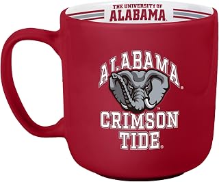 Logo Brands NCAA Alabama Crimson Tide 15oz Stripe Mug - Team Logo, Inside Print, Standard Handle, Microwave & Dishwasher Safe