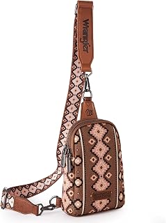 Wrangler Aztec Sling Bag Southwest Crossbody Bags Trendy Chest Bag