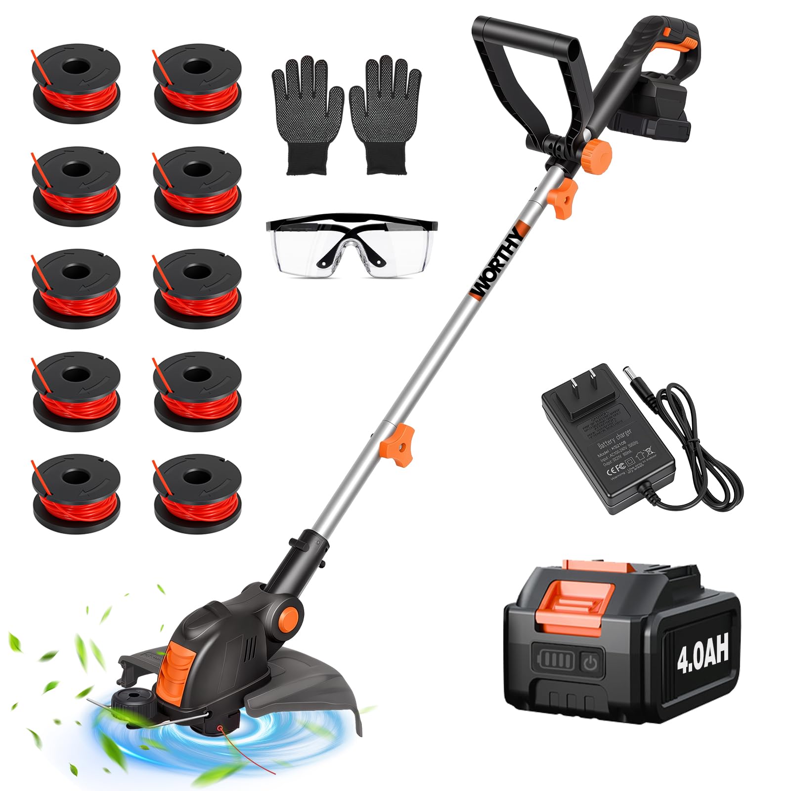 Electric Weed Wacker Eater Cordless Battery Powered String Trimmer Whacker | 21V