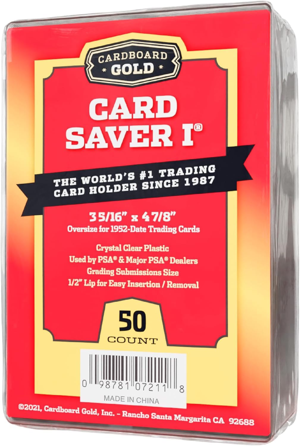 Cardboard Gold Card Saver 1 - Semi Rigid Card Holders - 50 Count | PSA BGS SGC G