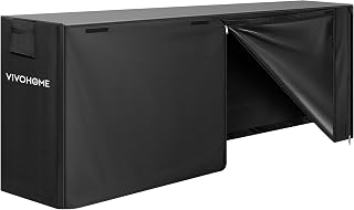 VIVOHOME 8ft Waterproof Outdoor Firewood Log Rack Cover, Black | Heavy Duty 600D Oxford Weather Resistant Fire Wood Storage Holder Cover with Zipper and Hook Loop Tape(Rack not Included)