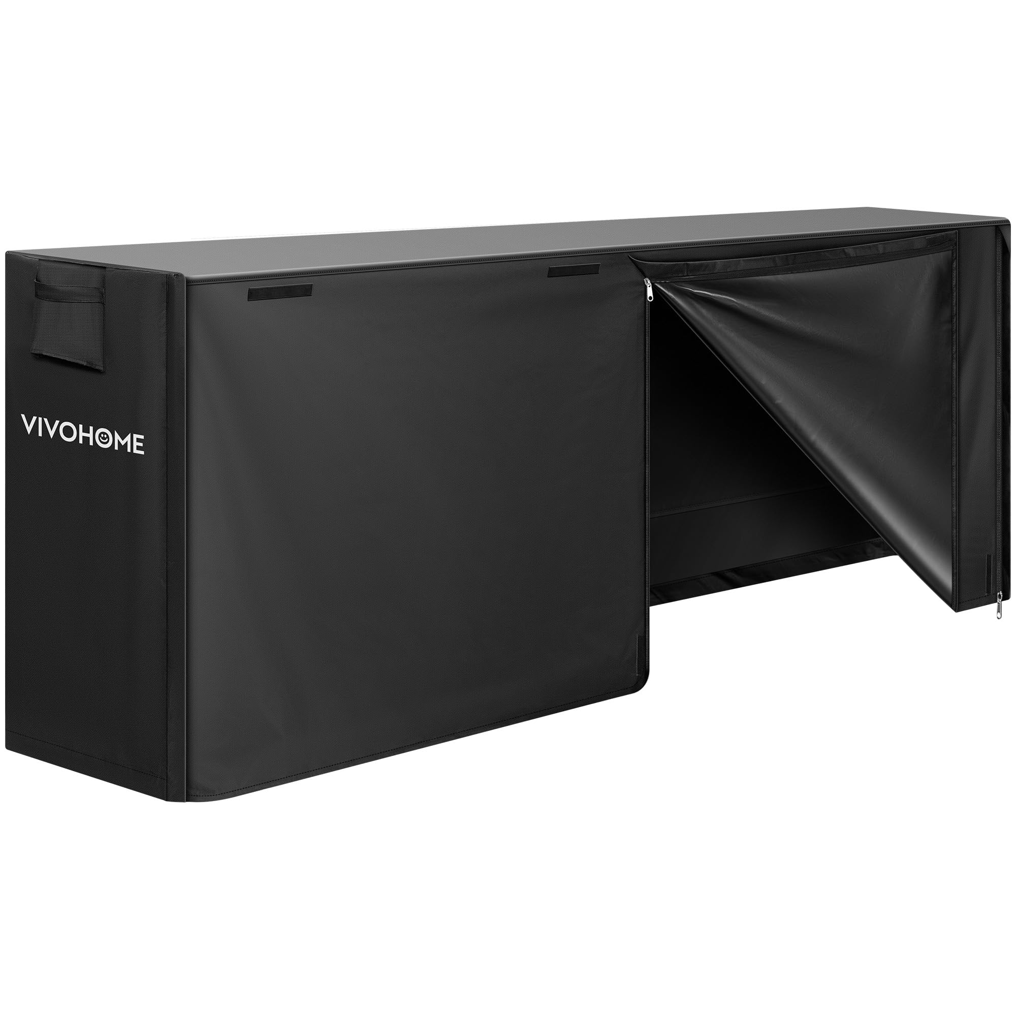 VIVOHOME 8ft Waterproof Outdoor Firewood Log Rack Cover, Black | Heavy Duty 600D