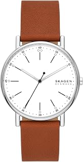 Skagen Men's Signatur Quartz Analog Stainless Steel and Leather Watch