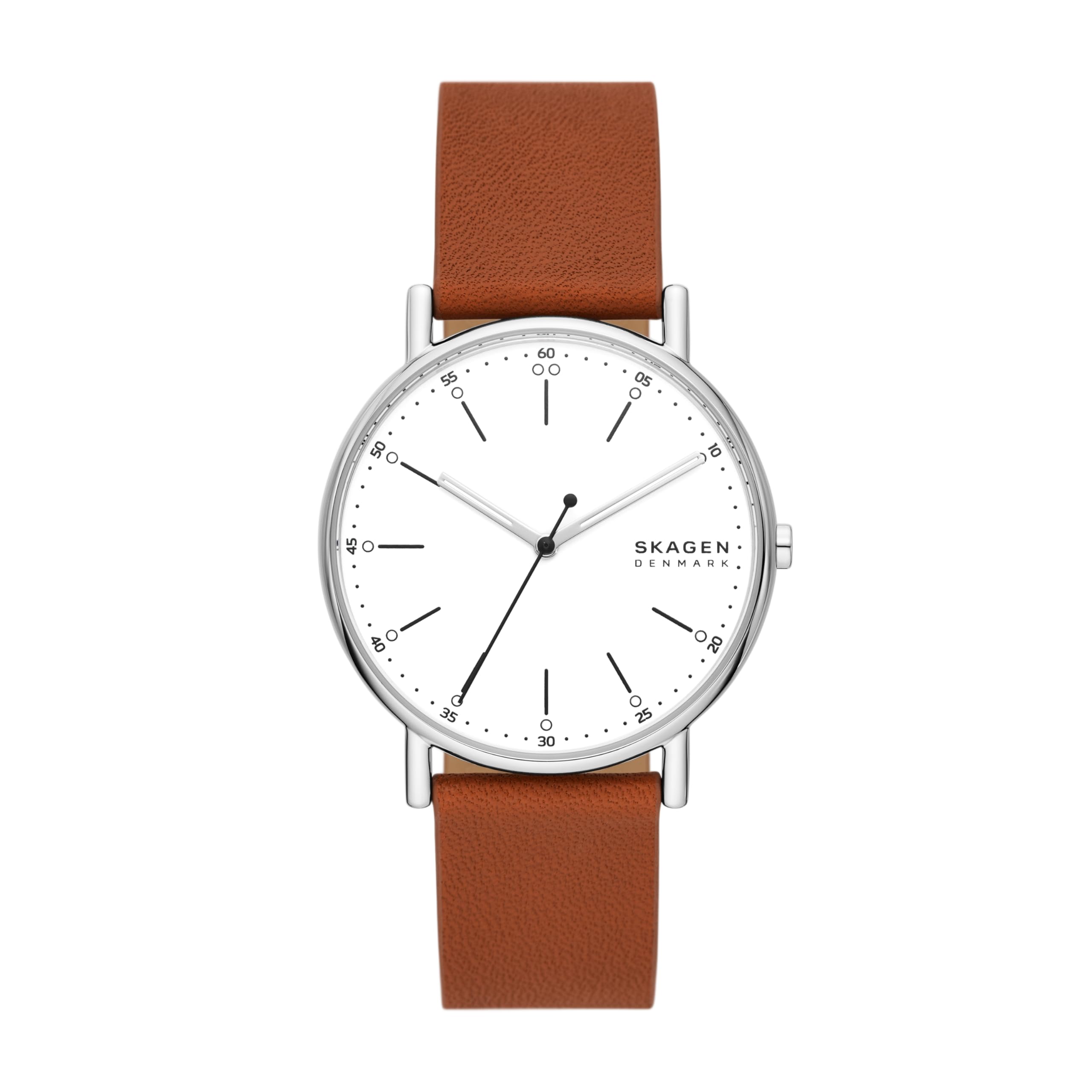 Skagen Men's Signatur Quartz Analog Stainless Steel and Leather Watch