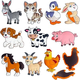 DUUMI Fridge Magnets for Toddlers Farm Animals, Full Back Magnetic Animals | Cute Safe Soft Large Refrigerator Magnets for Kids 1-3, Toddler Magnet for Refrigerator, Kid Magnet for Fridge and Whiteboard