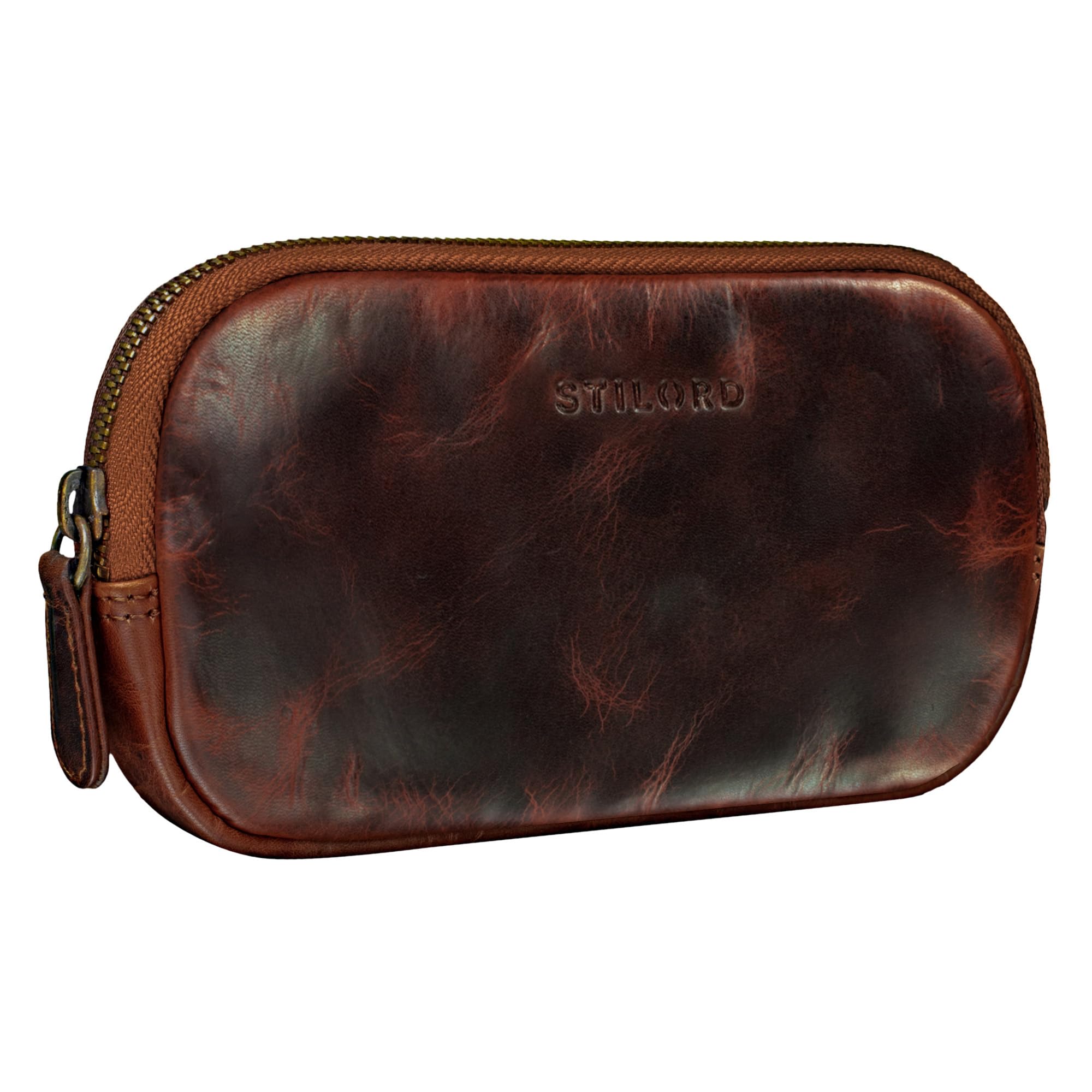 STILORD "Mike" Small Leather Pouch Vintage for Men Women Ideal as Pencil Case Co