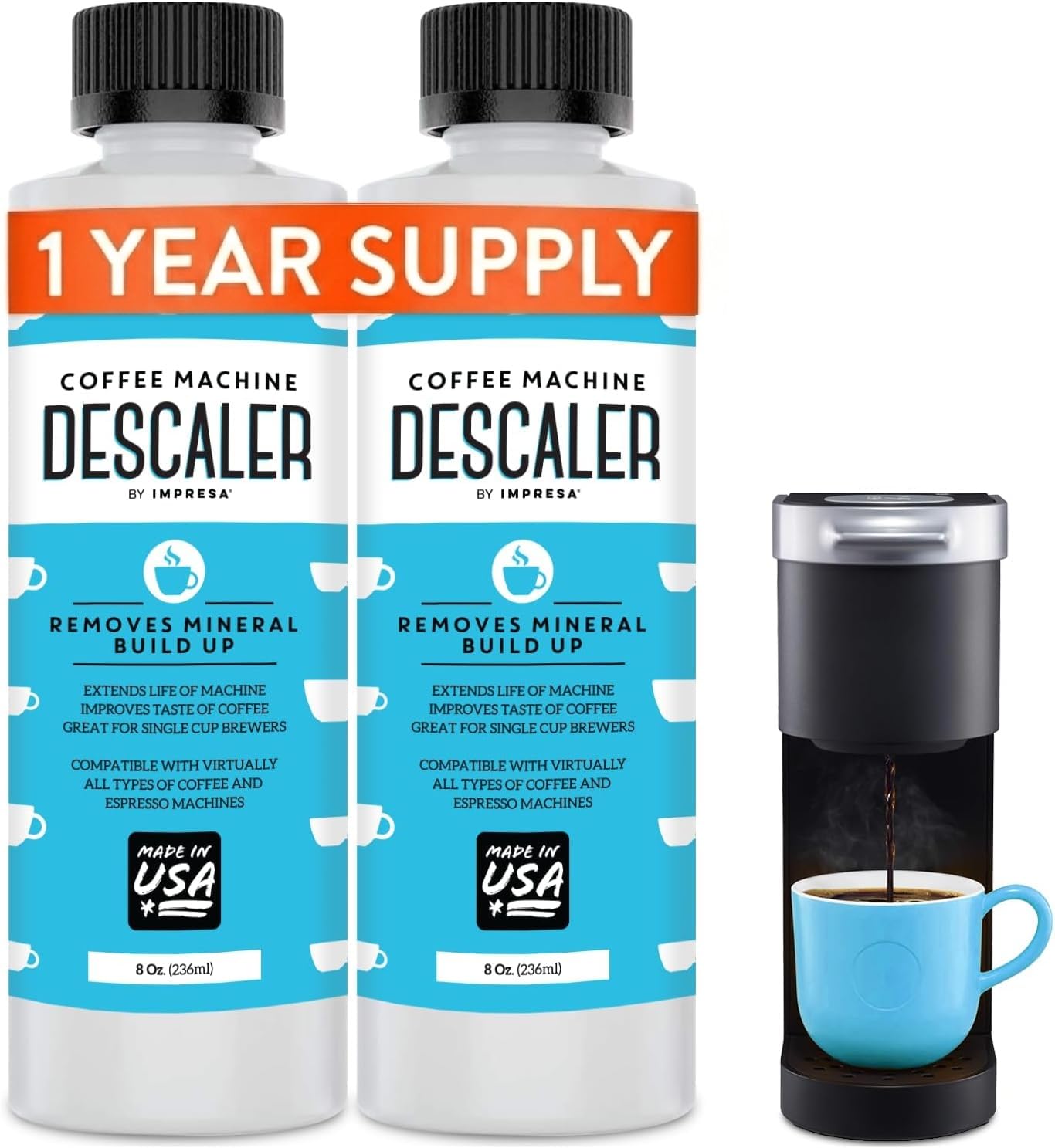 IMPRESA Coffee Machine Descaler, 2-Pack (1-Year Supply) Universal Descaling | So