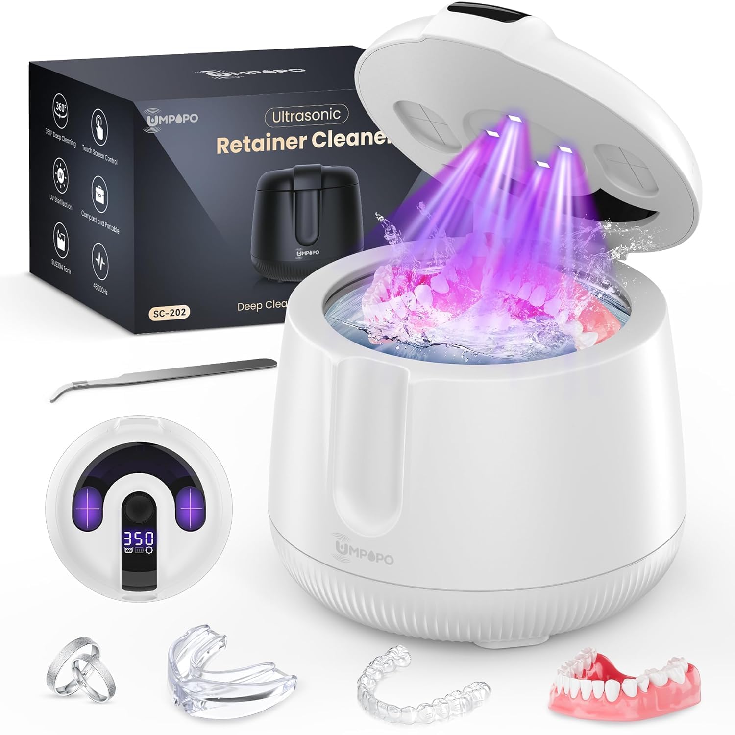 48kHz Ultrasonic Retainer Cleaner Machine, Dental Ultrasonic Care Cleaner | Ultr