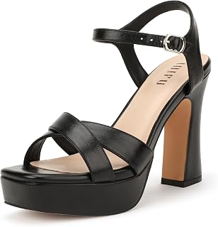 IDIFU Platform High Heels Strappy Open Toe Chunky Heeled Sandals