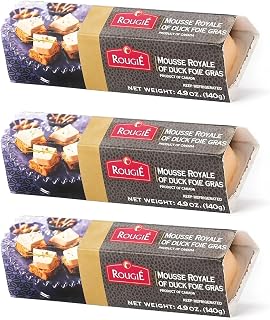 Rougie Mousse Royale of 70% Duck Foie Gras - 4.9 oz, 3-Pack | Made Using Port Wine and Eggs for a Rich, Earthy Depth, Contains Eggs and Milk