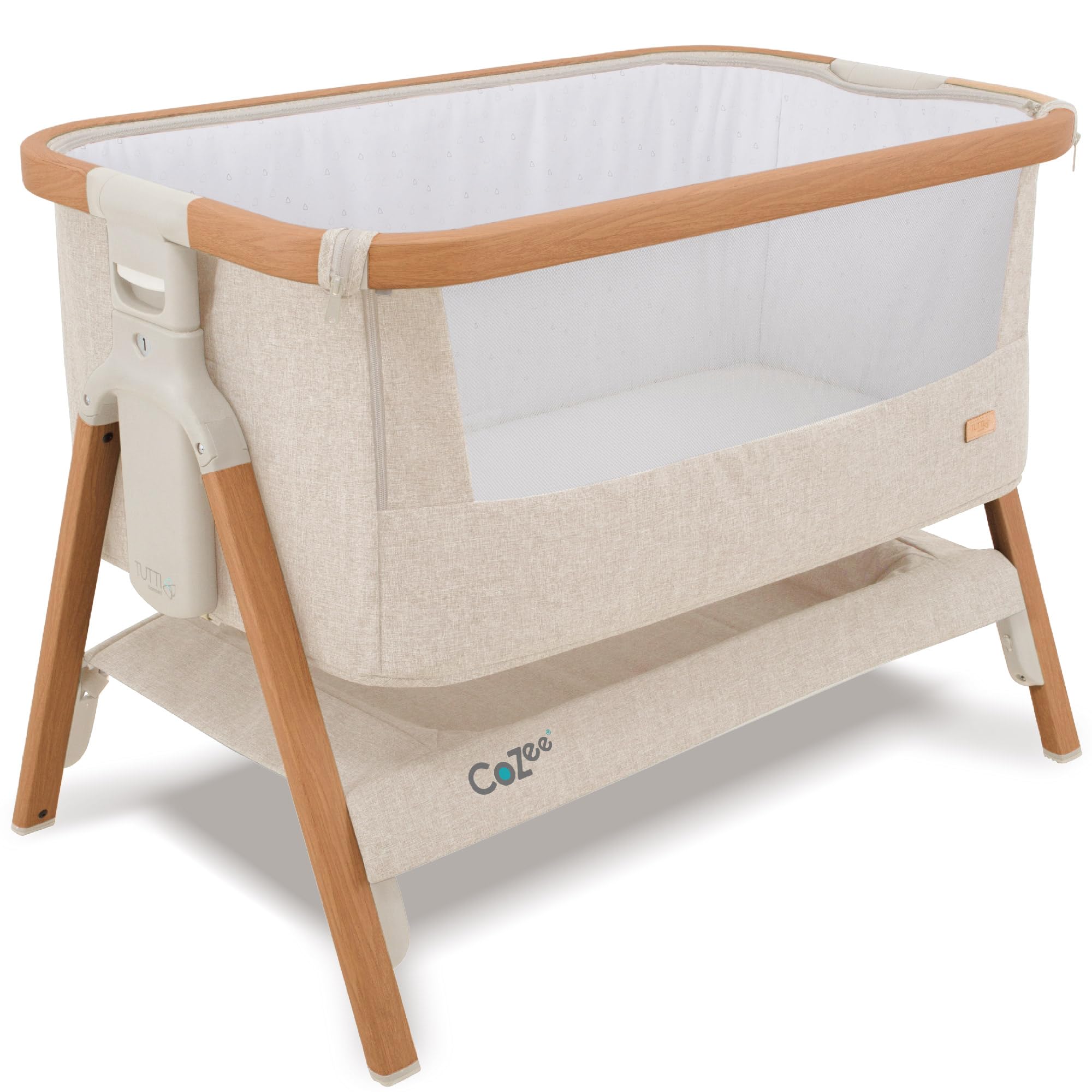 Tutti Bambini CoZee® Bedside Crib 0-6 Months - Walnut & Ecru | Standard ventilat