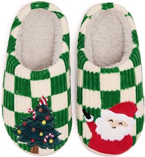 Guyarns Kids Slippers Boys Girls Slippers Lined Memory Foam Checkered Sole Non-Slip Winter Warm Bedroom Cloud Home Shoes Indoor Outdoor