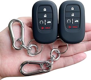 Key Fob Cover for Honda 2026-2022 Civic Accord CR-V HR-V Pilot Passport | Silicone Key Case, Fluorescent Buttons, Full Protection, 5 Button, 2-Pack, Including Keychain