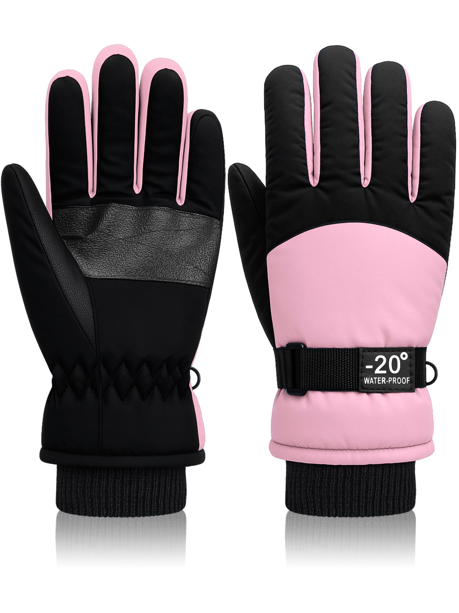 Geyoga Kids Waterproof Winter Ski Gloves Boys Girls Warm Thick Snowboard Gloves