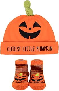 Baby Holiday 2-Piece Hat and Bootie Sock Set – Christmas Santa Hat &amp; My First Thanksgiving Outfit Gift for Newborns &amp; Infants