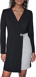 Karl Lagerfeld Womens Long Sleeve Scuba Crepe Blazer DressCasual Dress