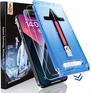 MAGIC JOHN 2 Pack for iPhone 14/iPhone 13/iPhone 13 Pro 6.1 Inch Tempered Glass, Automatic Dust Removal, Bubble Free, HD Clear, Easy Installation