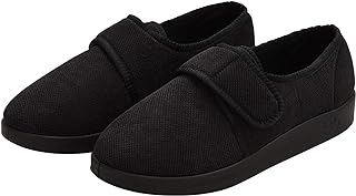 Silverts Men's Adjustable Wide Fit Slippers, Easy Closure Non-Slip