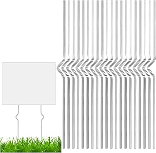 40 Pack Heavy Duty Metal Yard Sign Stakes, 17 '' Corrugated Plastic Sign Stakes 17'' Stainless Steel Metal Stake Holder for Corrugated Plastic Signs Garden Lawn Outdoor Home Real Estate Open House