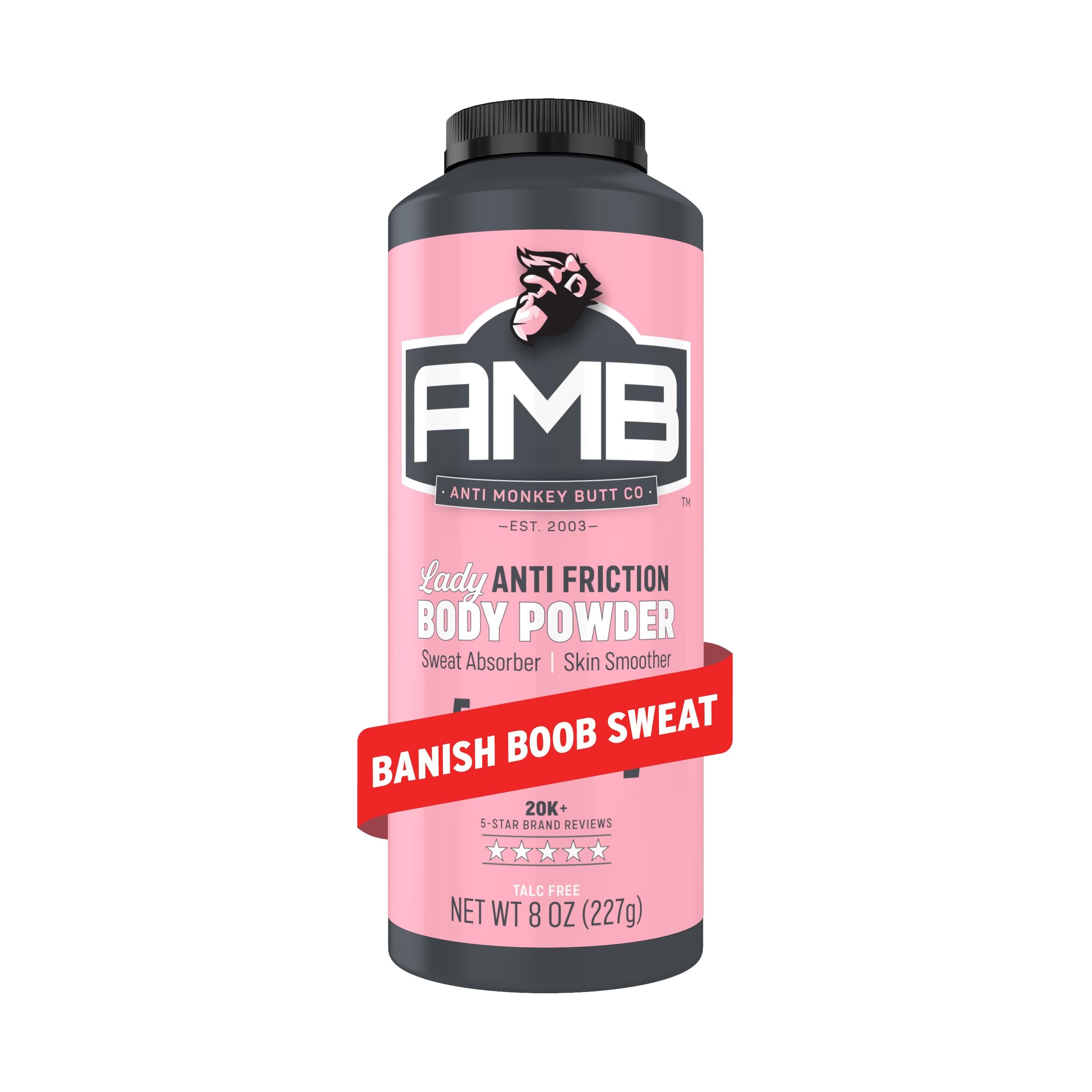 Anti Monkey Butt Body Powder for Women, Talc-Free, 8 oz | Thigh Chafing, Sweat, 