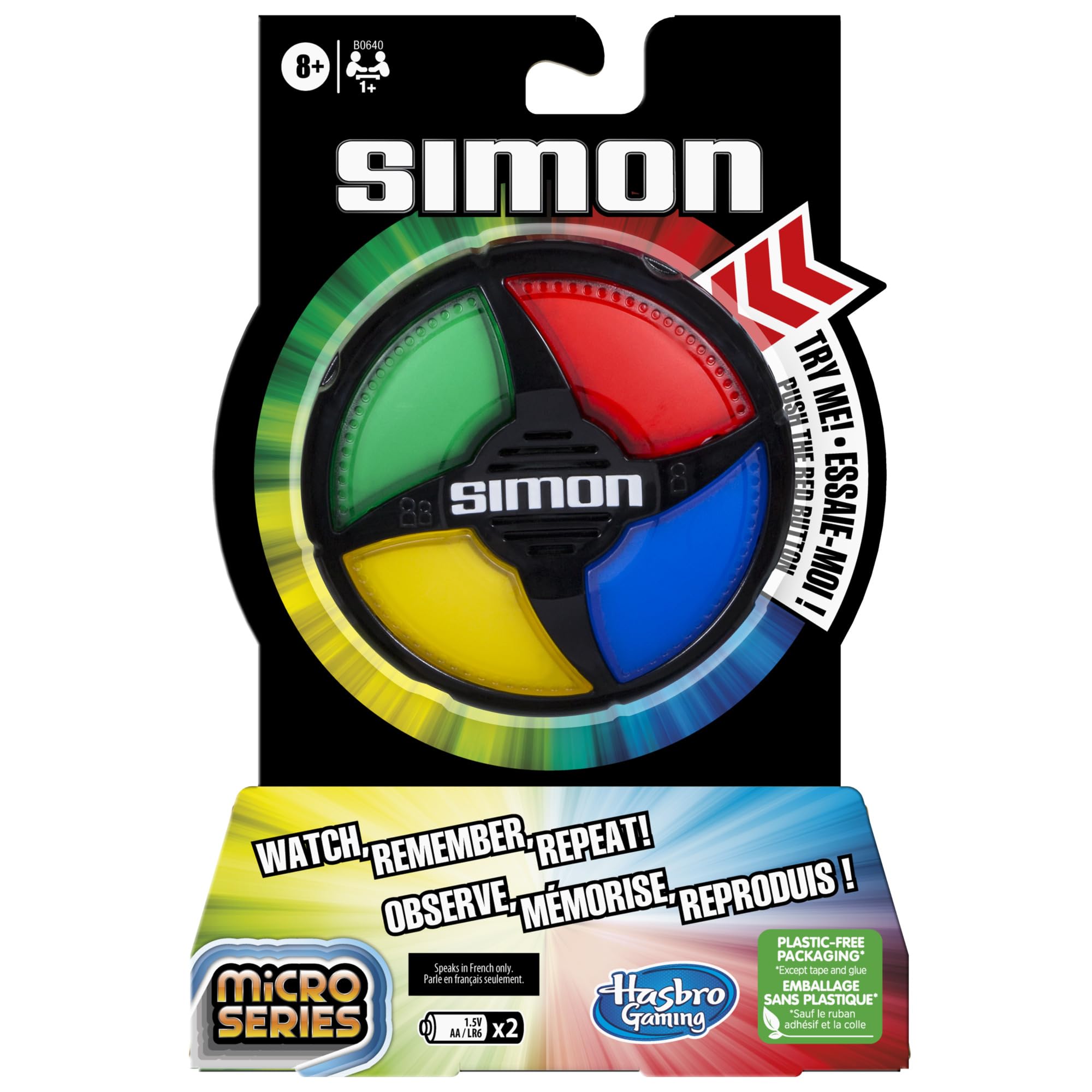 Simon Micro Series Electronic Game for 1 or More Players, Classic Simon Gameplay