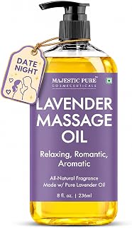 Majestic Pure Easy Glide Massage Oil- Body Oil for Women & Men, 236 ml | Rejuvenating ,Hydrating, Made with Natural Oils,| Relaxing, therapy, nourishing body oil, soothing for all skin types