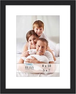 Icona Bay - 20 x 25 cm Black Photo Frame with Removable Mount for 13 x 18 cm Photos - Composite Wood Frame in Modern Style - Table or Wall Mount - Bliss Collection
