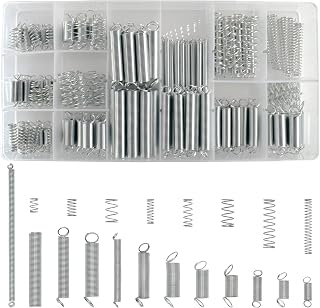 BDS-HOME 200Pcs Spring Assortment Kit, 20 Different Size Zinc Plated Extension and Compression Springs for Shops and Home Repairs Replacement Kit