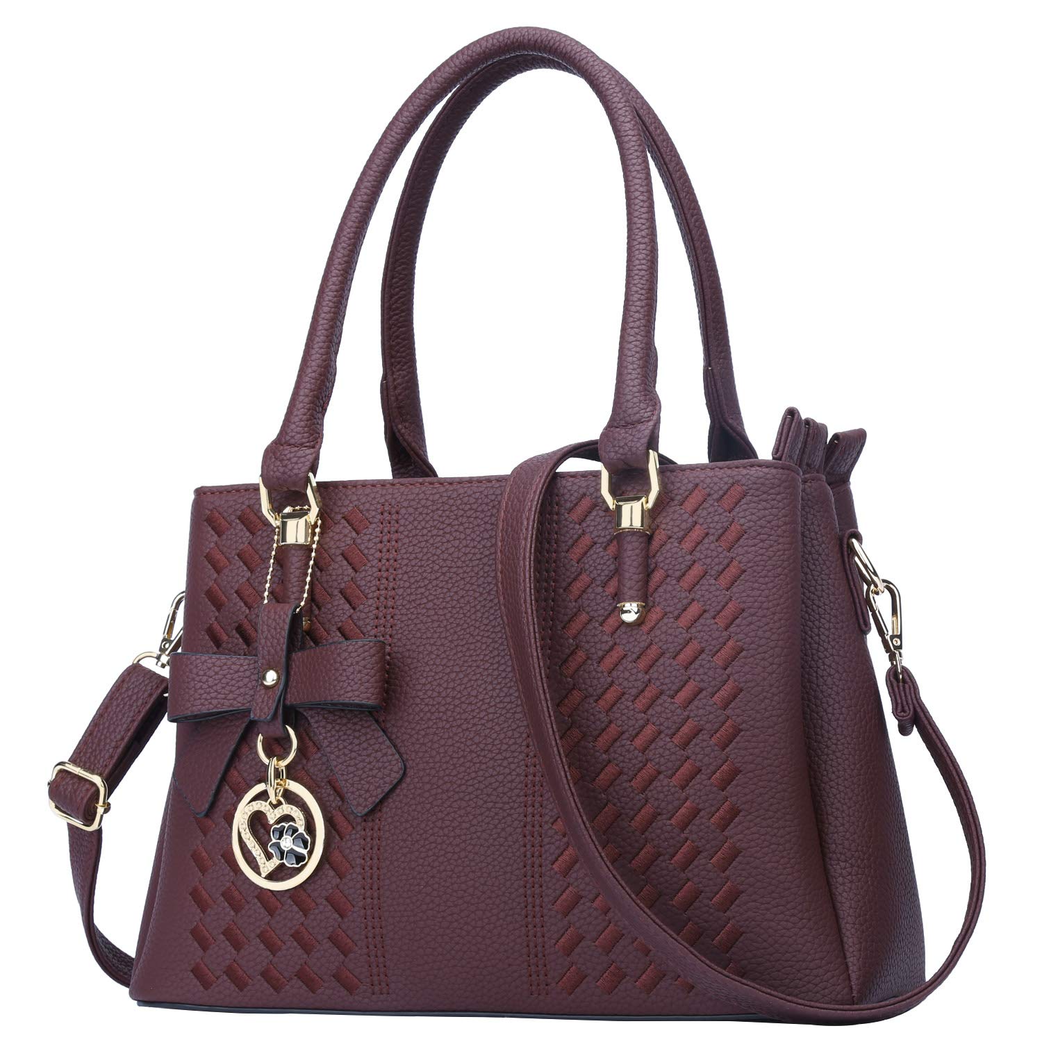 KKXIU Women Purses and Handbags, PU Leather Top Handle Satchel Bag