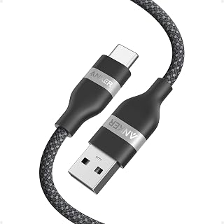 Anker Nano USB A to USB C Cable, CarPlay USB to USB C Cable (3 ft, Balck) | Upcycled-Braided Cord for CarPlay, iPhone 17 / 16 Series, Samsung Galaxy Note20, and More