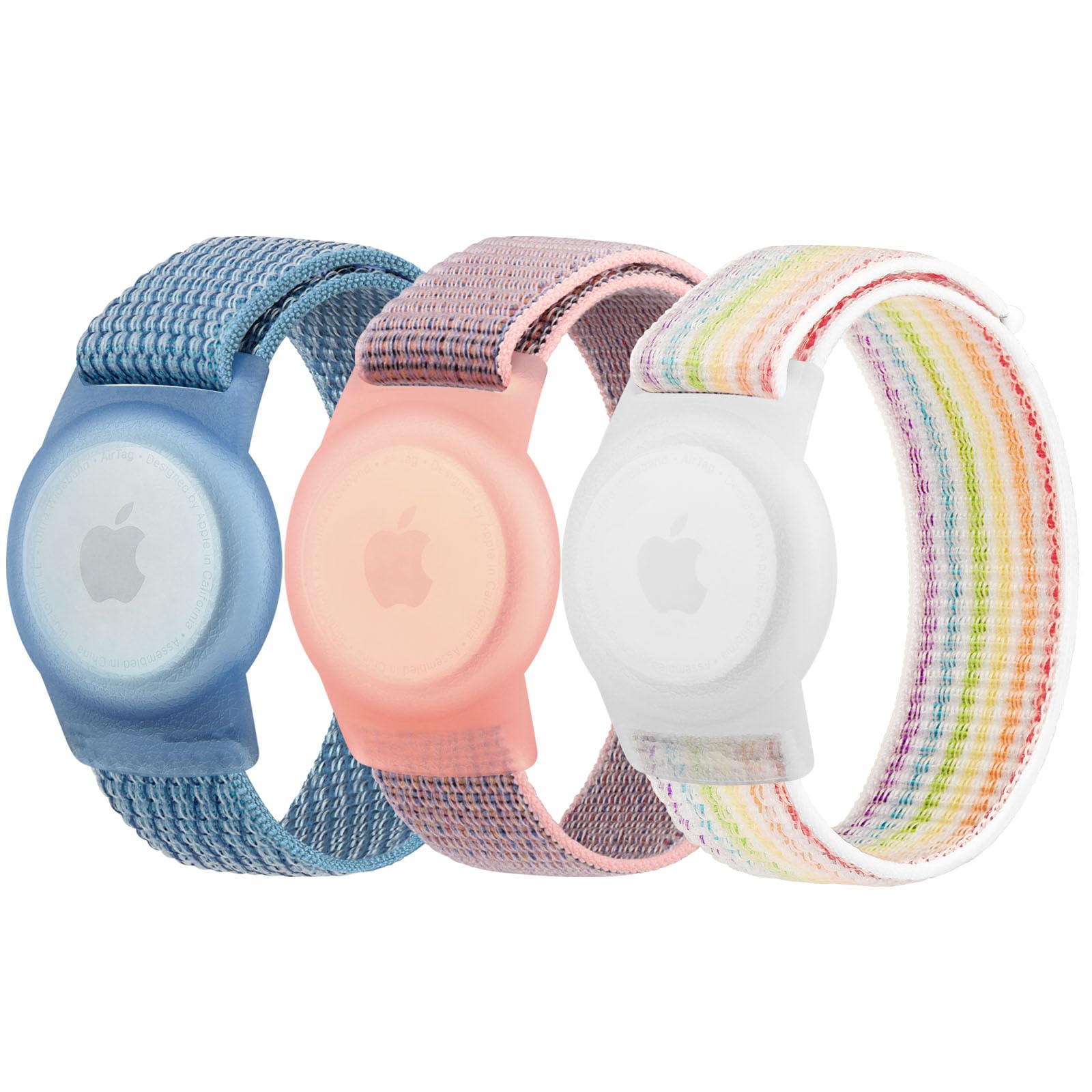 3 Pack Nylon Bracelet for Kids, Air tag Wristband Holder Case, Adjustable Anti L
