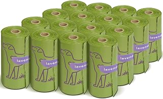 240 Count Lavender Scented 13” x 9” Dog Poop Bags Rolls | Leakproof Strong & Sturdy Waste Bags for Doggie Cat Pet